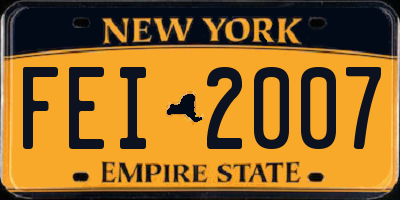 NY license plate FEI2007