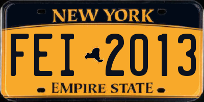 NY license plate FEI2013
