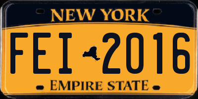 NY license plate FEI2016