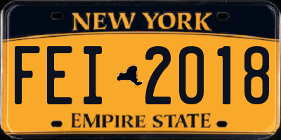 NY license plate FEI2018