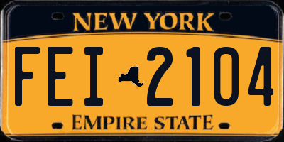 NY license plate FEI2104