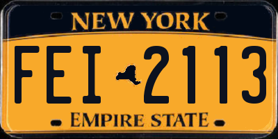 NY license plate FEI2113
