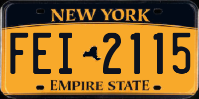 NY license plate FEI2115