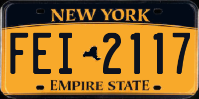 NY license plate FEI2117