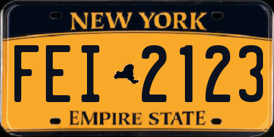 NY license plate FEI2123