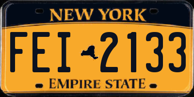 NY license plate FEI2133