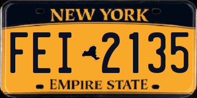 NY license plate FEI2135