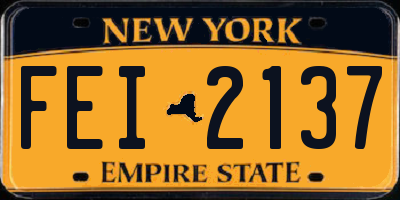 NY license plate FEI2137