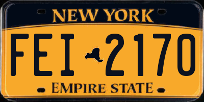 NY license plate FEI2170