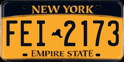 NY license plate FEI2173