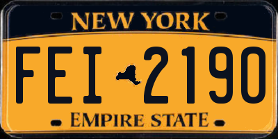 NY license plate FEI2190