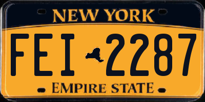 NY license plate FEI2287