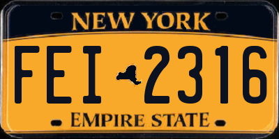 NY license plate FEI2316