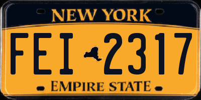 NY license plate FEI2317