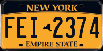 NY license plate FEI2374