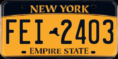 NY license plate FEI2403