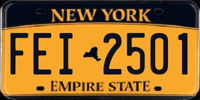NY license plate FEI2501