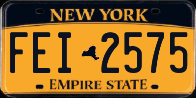 NY license plate FEI2575