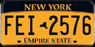 NY license plate FEI2576