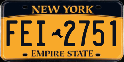 NY license plate FEI2751