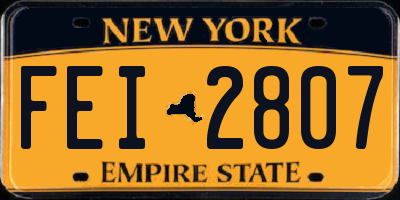 NY license plate FEI2807