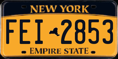 NY license plate FEI2853