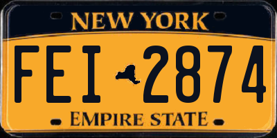 NY license plate FEI2874
