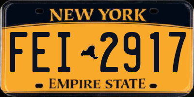 NY license plate FEI2917
