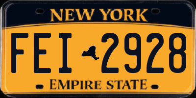 NY license plate FEI2928