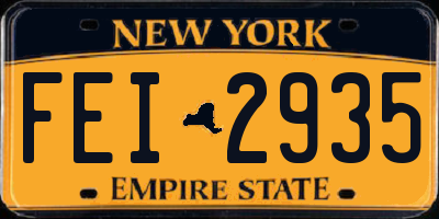 NY license plate FEI2935