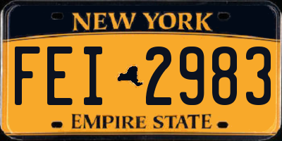NY license plate FEI2983