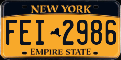 NY license plate FEI2986