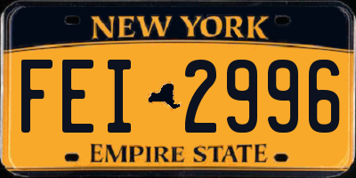 NY license plate FEI2996