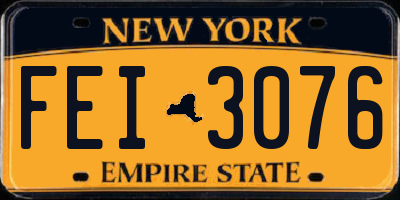 NY license plate FEI3076