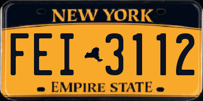NY license plate FEI3112