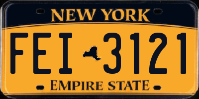 NY license plate FEI3121