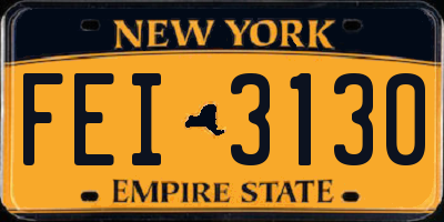 NY license plate FEI3130