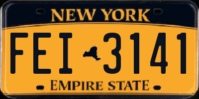 NY license plate FEI3141