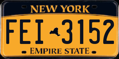 NY license plate FEI3152