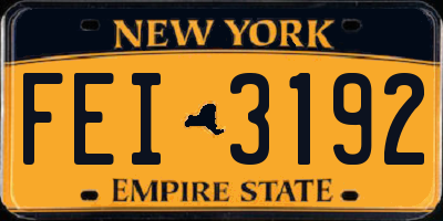 NY license plate FEI3192