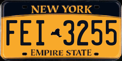 NY license plate FEI3255