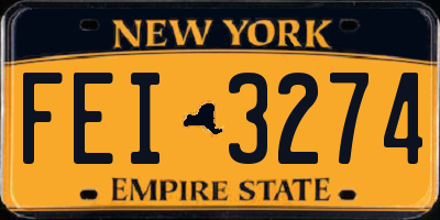 NY license plate FEI3274