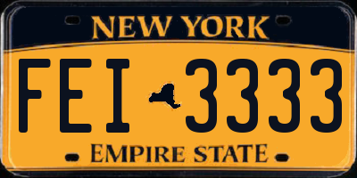 NY license plate FEI3333