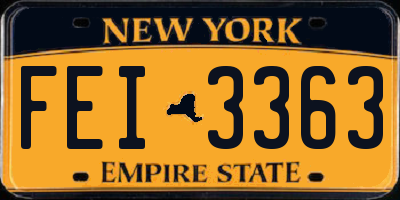 NY license plate FEI3363