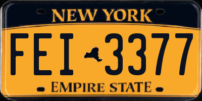 NY license plate FEI3377