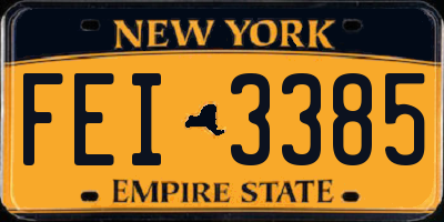 NY license plate FEI3385