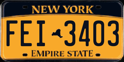 NY license plate FEI3403
