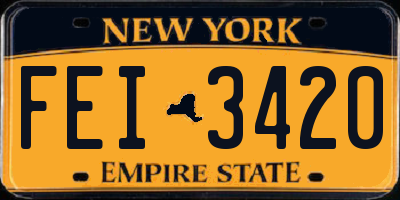 NY license plate FEI3420
