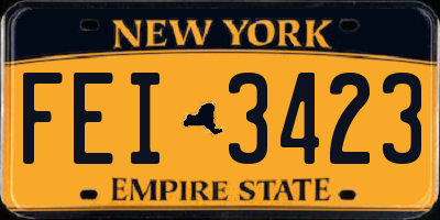 NY license plate FEI3423