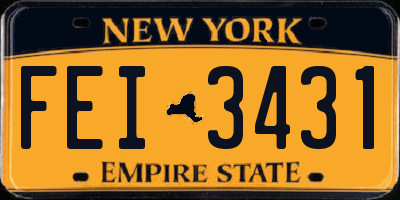 NY license plate FEI3431